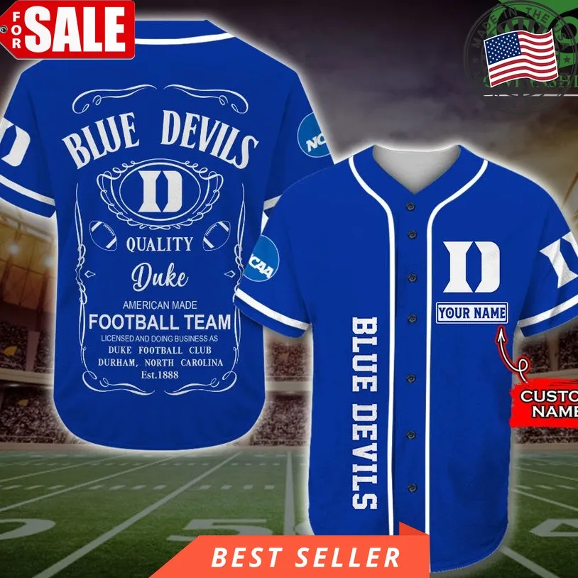 Duke Blue Devils Baseball Jersey Jack Daniel Ncaa Custom Name