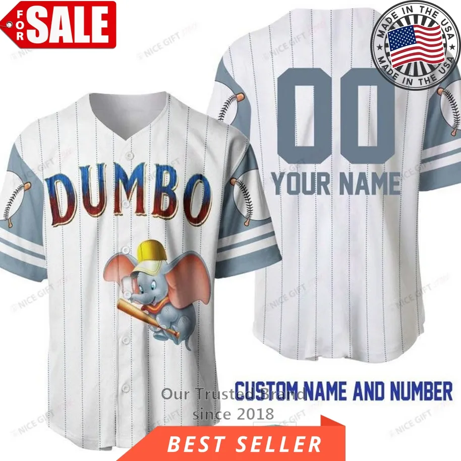 Dumbo Cartoon Personalized Baseball Jersey Shirt