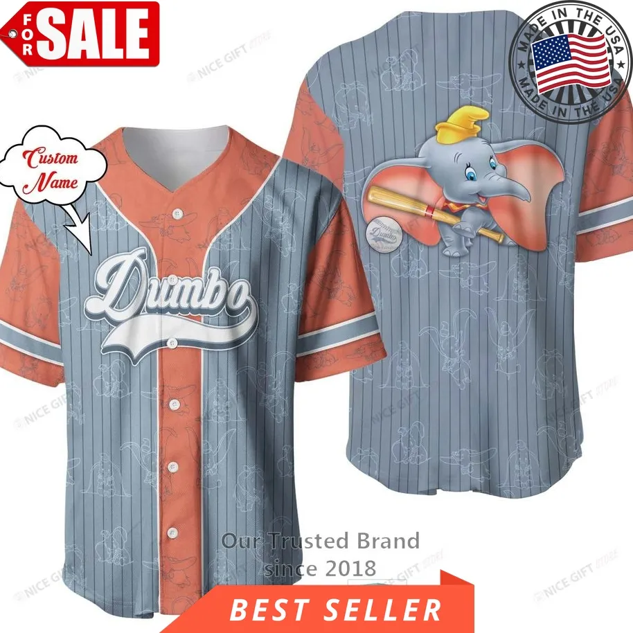 Dumbo Disney Custom Name Baseball Jersey Shirt