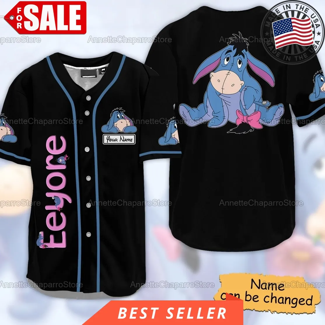 Eeyore Custom Name For Father Baseball Jersey