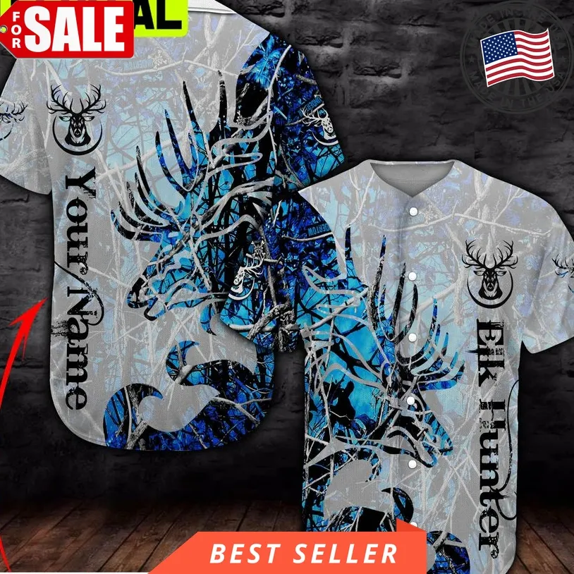 Elk Hunter Custom Baseball Shirt 3D Design All Over Printed Trending Baseball Jersey