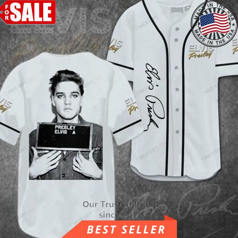 Elvis Presley Army Poster Baseball Jersey Shirt