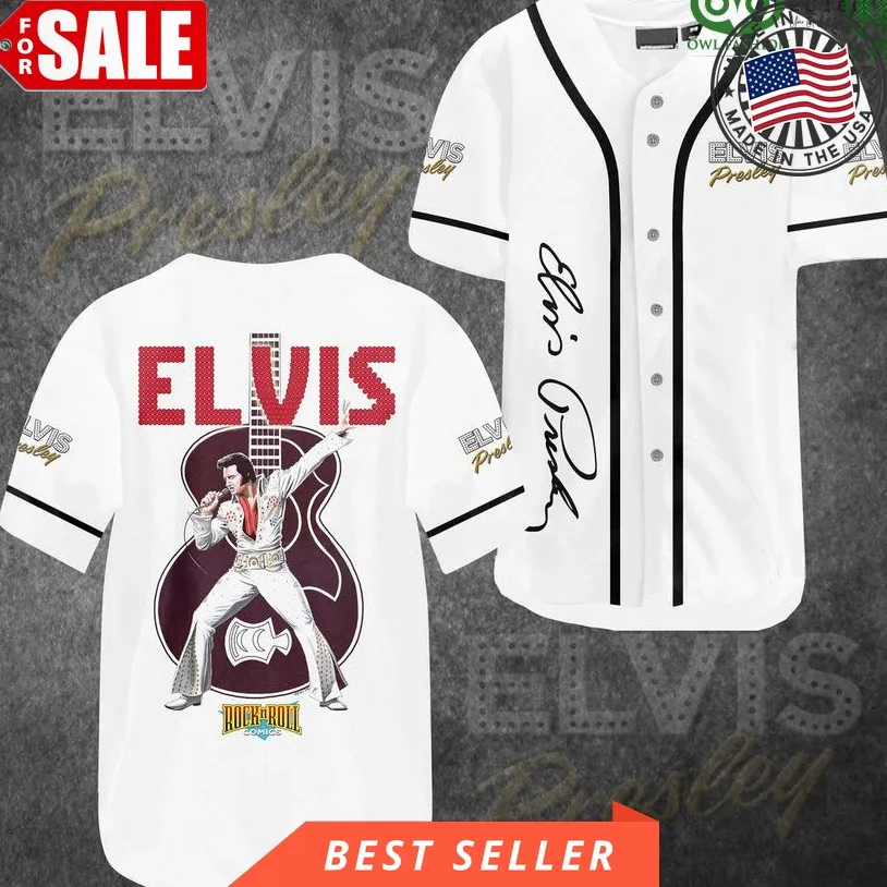 Elvis Presley Elvis At The International Guitar 3D Baseball Jersey