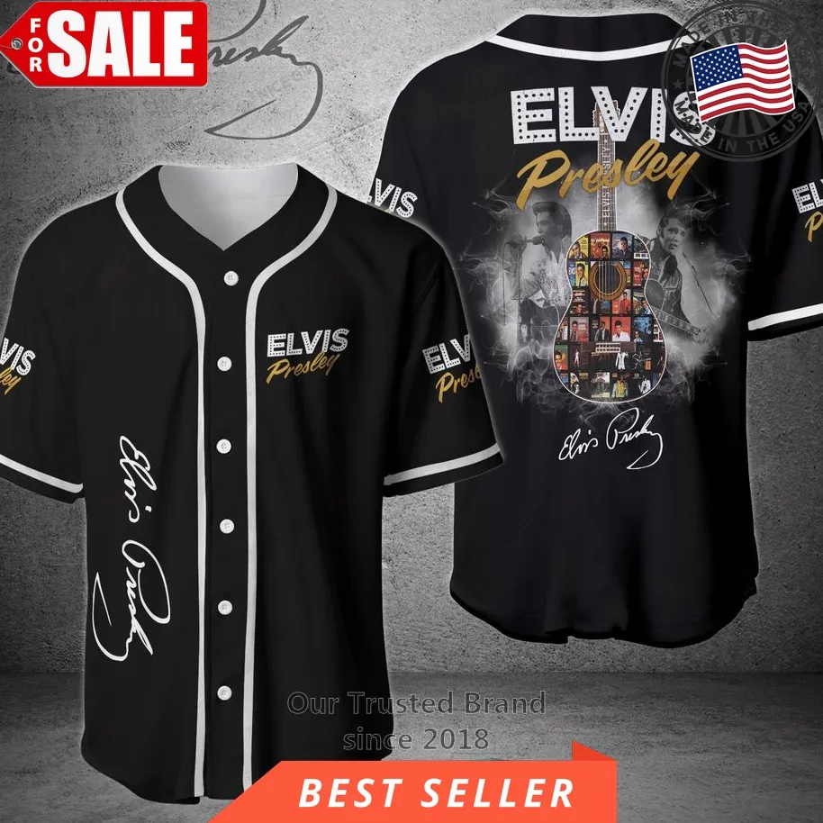 Elvis Presley Guitar Baseball Jersey Shirt
