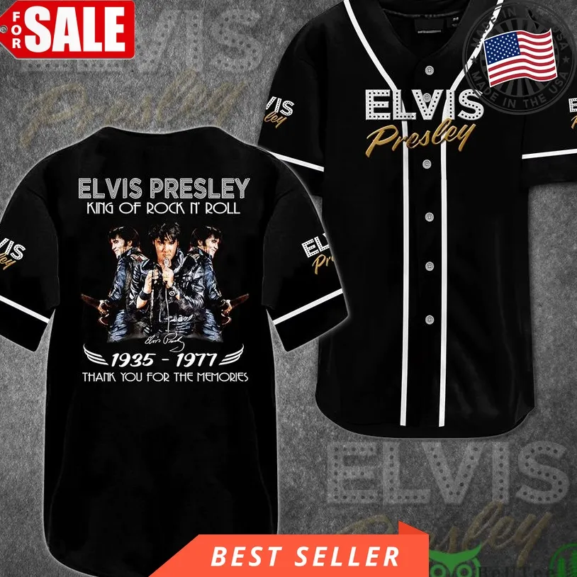 Elvis Presley King Of Rock N Roll Remembrance Baseball Jersey Shirt