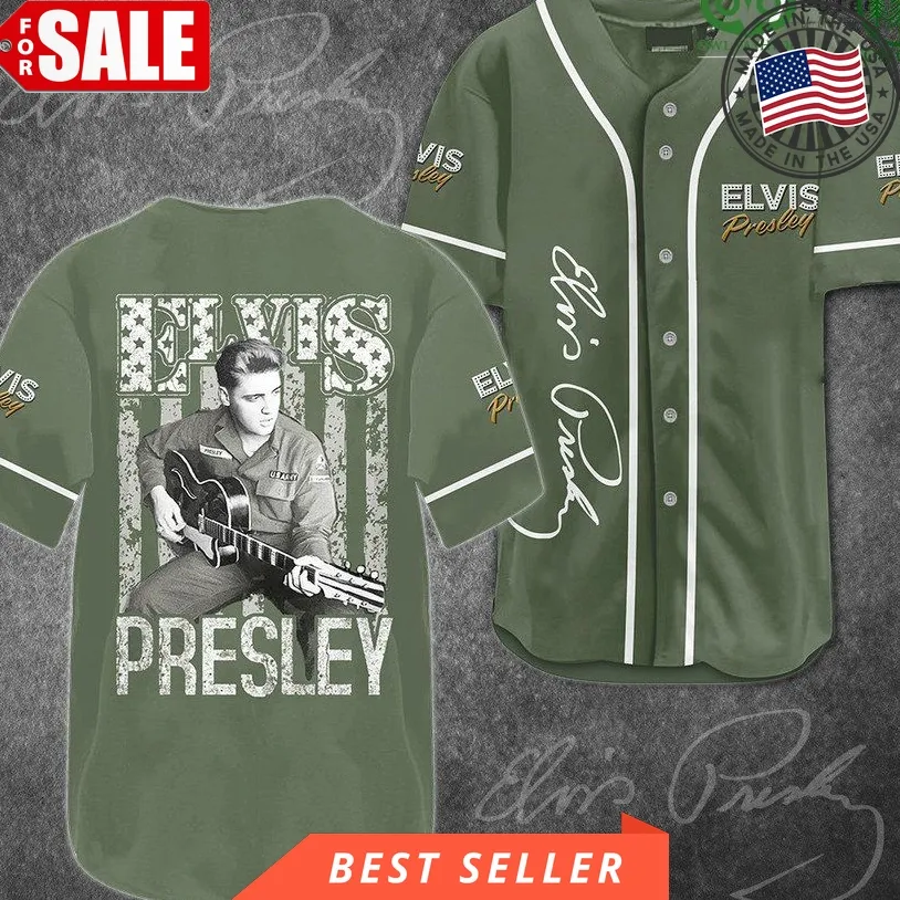 Elvis Presley Play Guitar Rock N Roll 3D Baseball Jersey