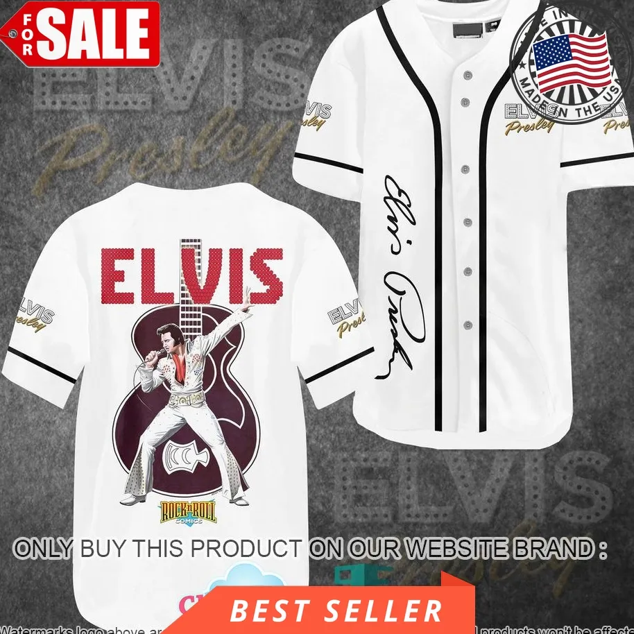 Elvis Presley Rock And Roll Comics Baseball Jersey