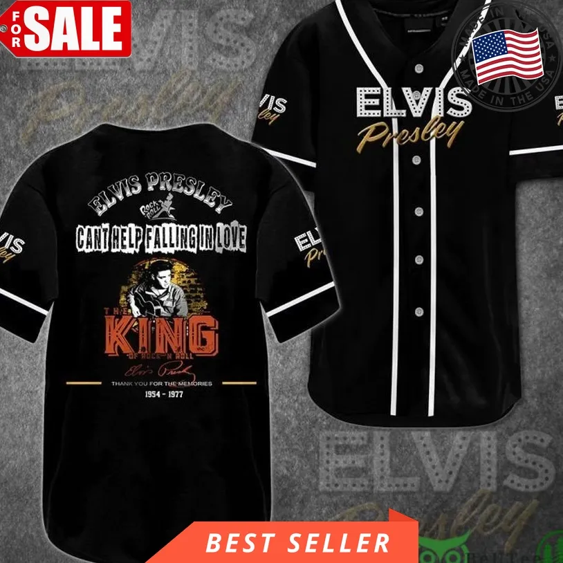 Elvis Presley Rock And Roll Thank You Baseball Jersey Shirt