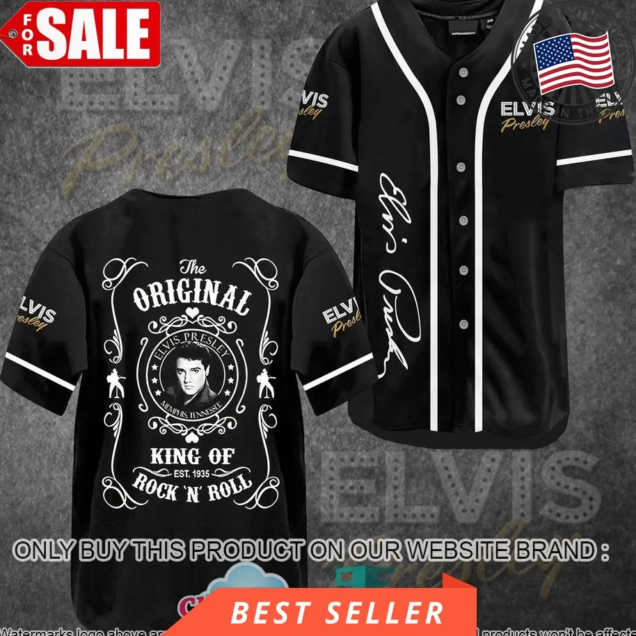 Elvis Presley The Original King Of Rock And Roll Baseball Jersey