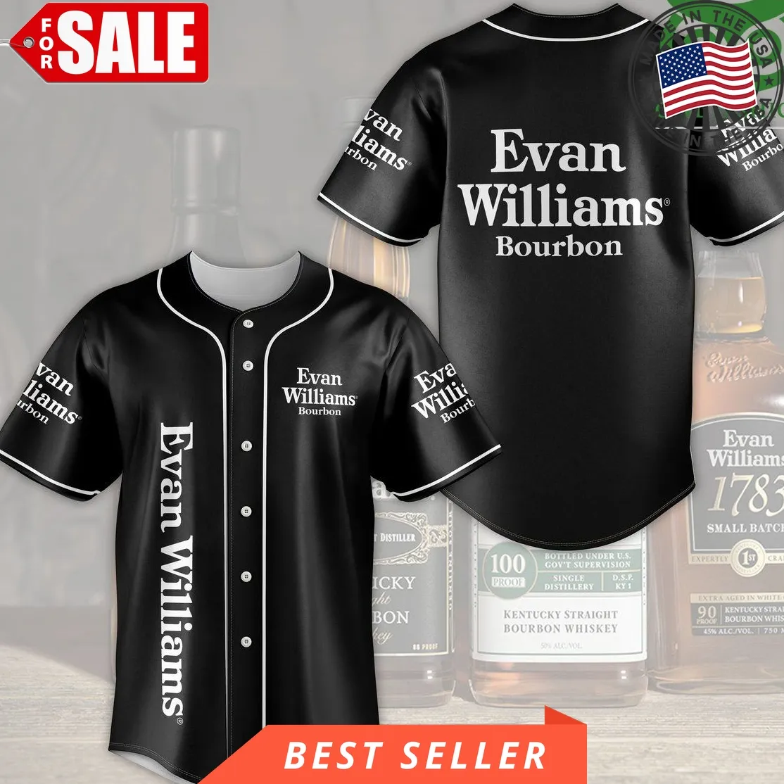 Evan Williams Bourbon Baseball Jersey Shirt