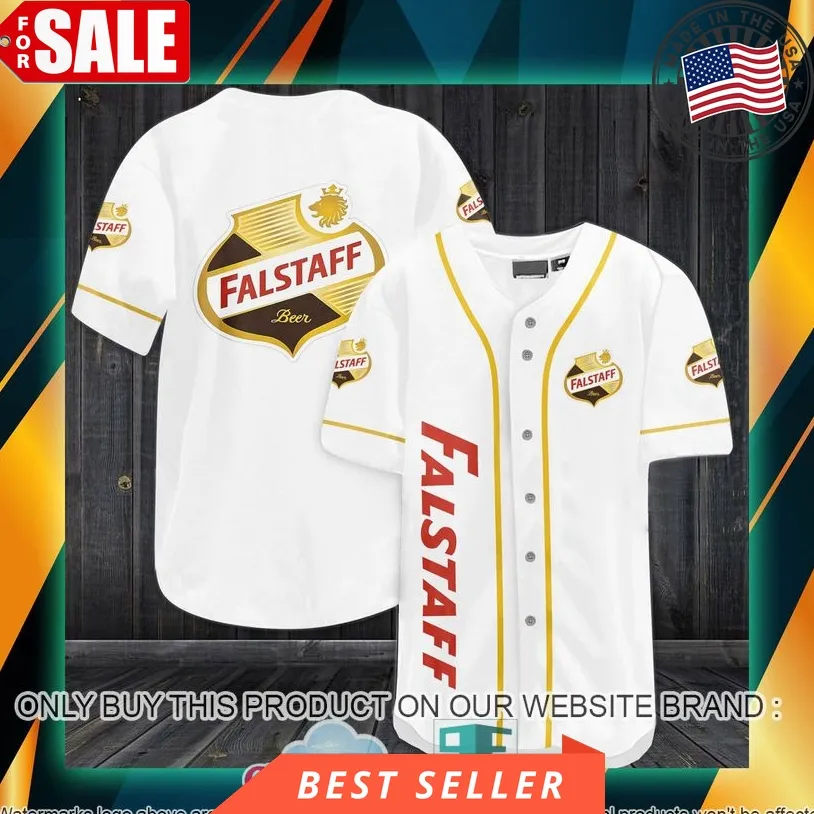 Falstaff Beer Logo White Baseball Jersey