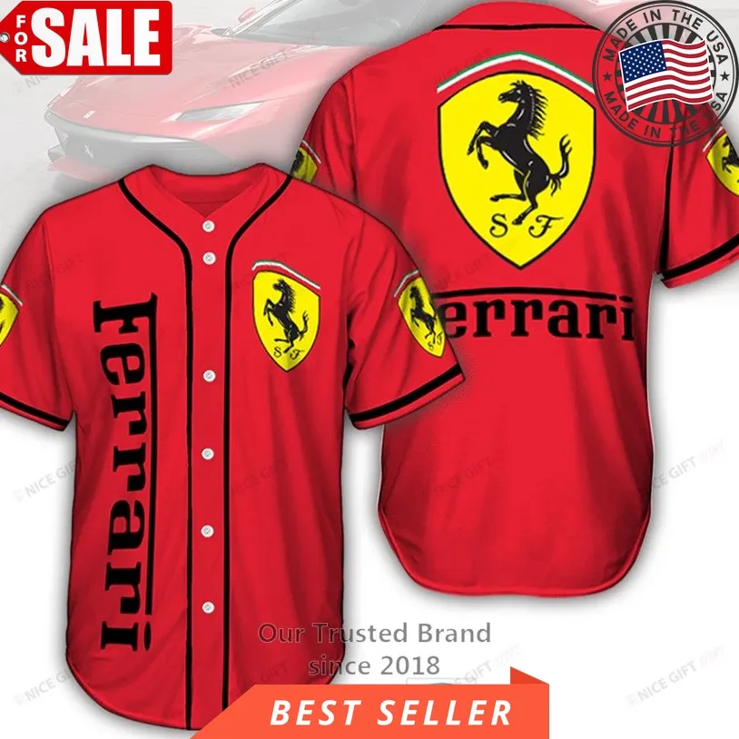 Ferrari Red Baseball Jersey