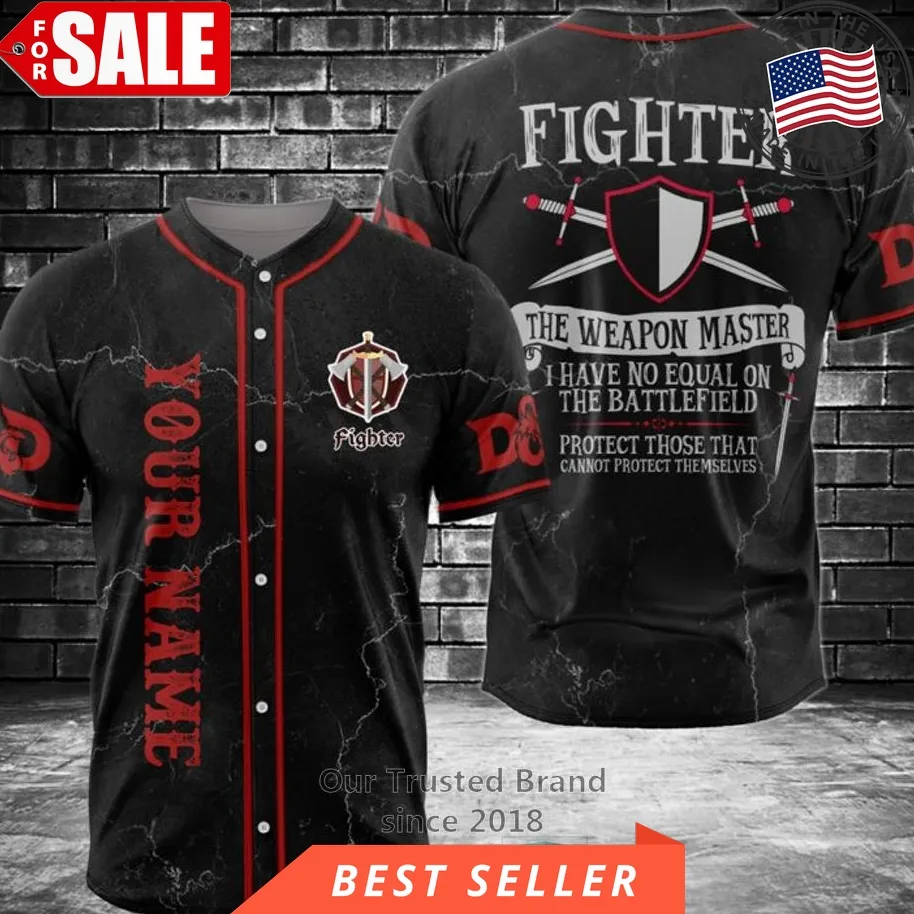 Fighter The Weapon Master Custom Name Baseball Jersey