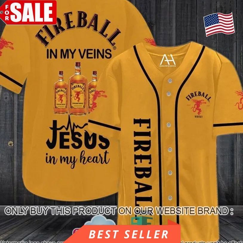 Fireball Whisky Golden Baseball Jersey