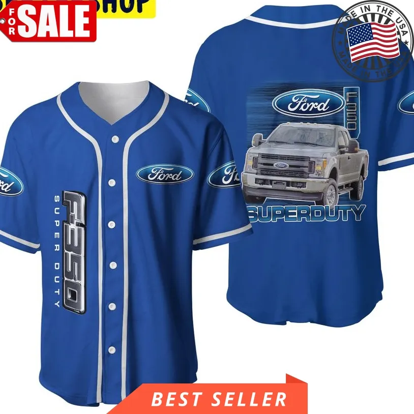 Ford Superduty Men's Round Collar Blue Trending Jersey Baseball