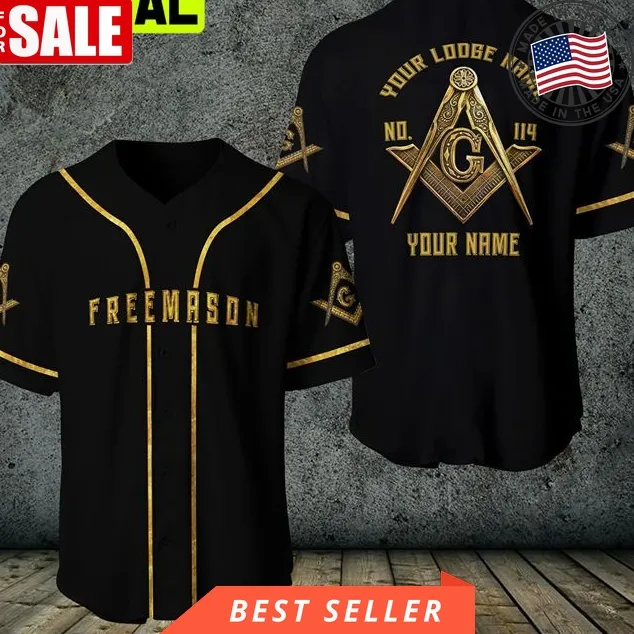Freemason Baseball Jersey, Custom Logde All Over Printed Trending Baseball Jersey