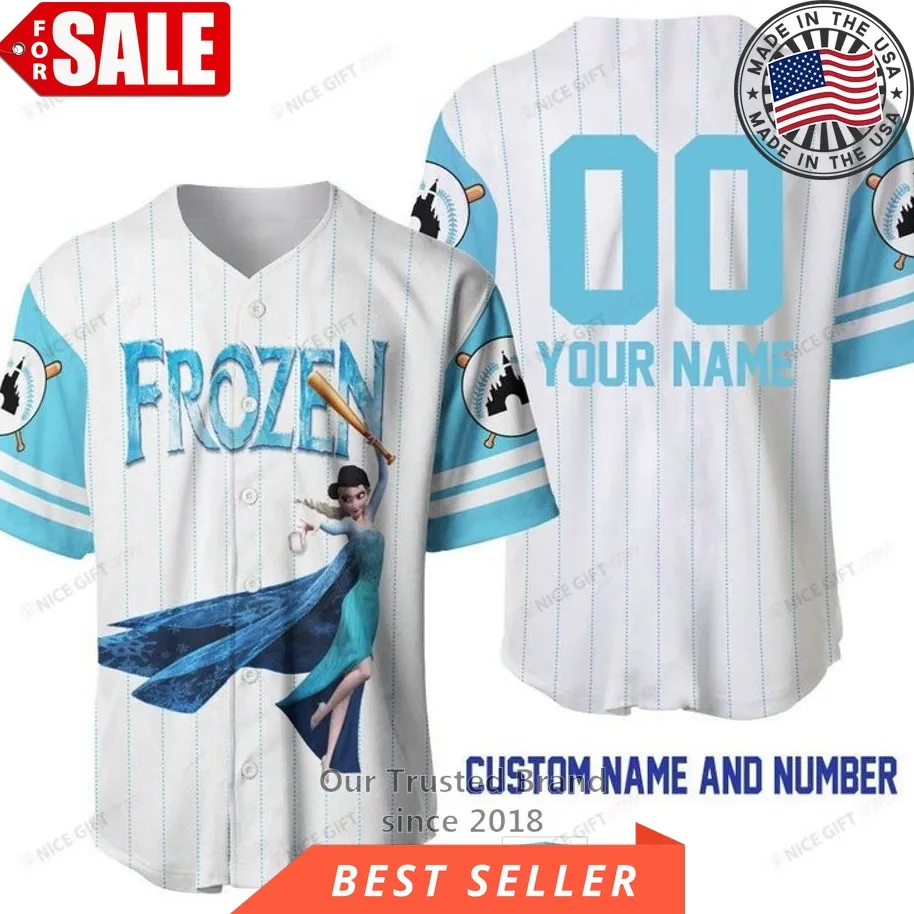Frozen Elsa Personalized Baseball Jersey Shirt