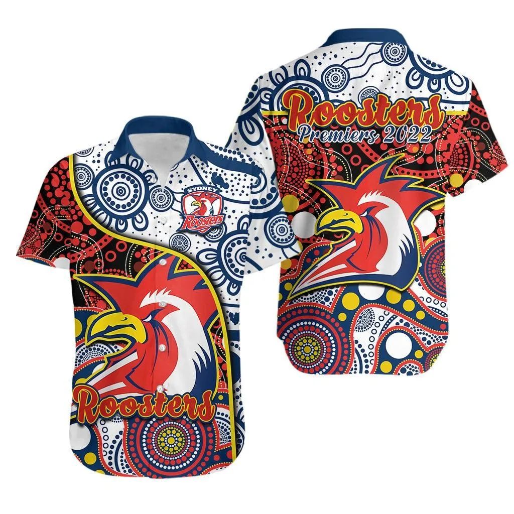 Roosters Rugby Hawaiian Shirt Easts 1908 Aboriginal Artsy Premiers Lt14_0