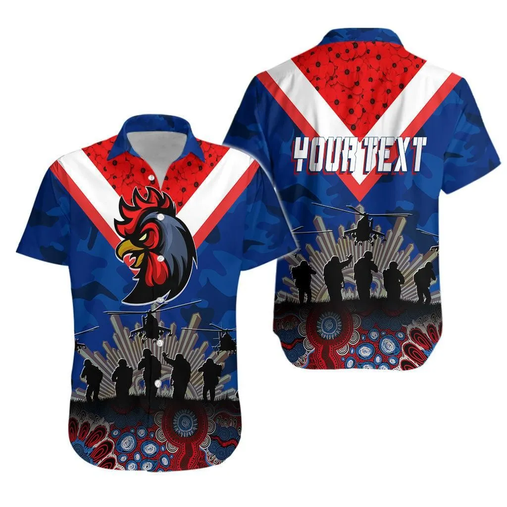 Roosters Rugby Personalised Hawaiian Shirt Anzac Day Camouflage Vibes Lt7_0