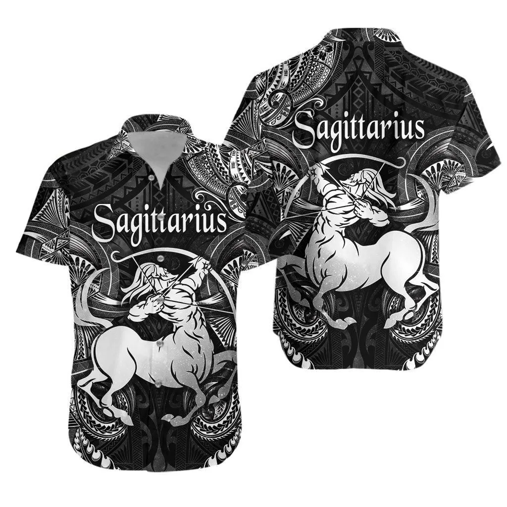 Sagittarius Zodiac Polynesian Hawaiian Shirt Unique Style Black Lt8_1