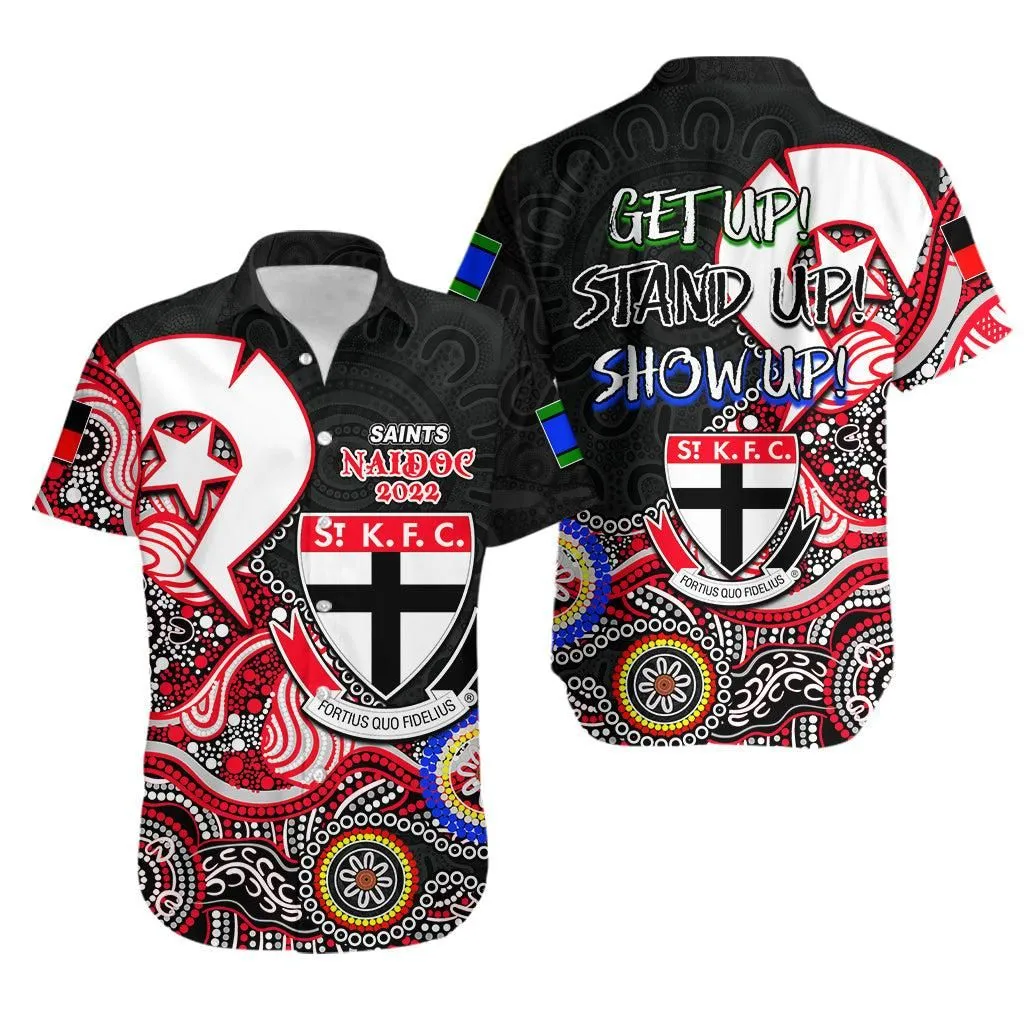 Saints Australian Football Hawaiian Shirt Naidoc 2022 Patterns Lt6_1