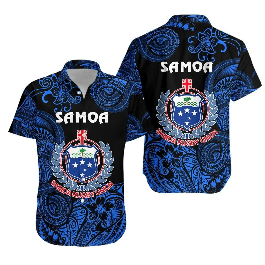 Samoa Manu Hawaiian Shirt Rugby Unique Style Black Lt8_1