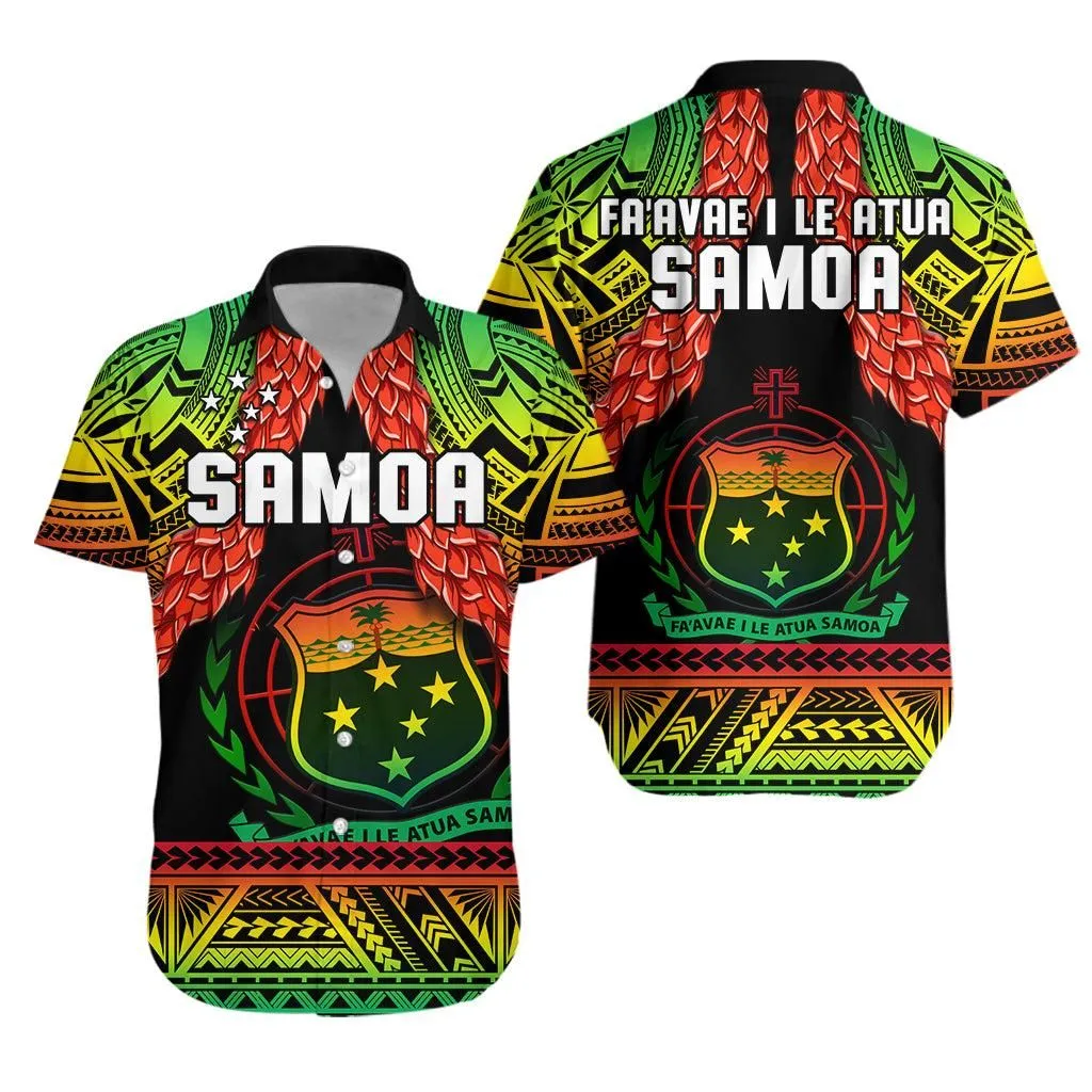 Samoa Rugby Hawaiian Shirt Teuila Torch Ginger Gradient Style Lt14_0