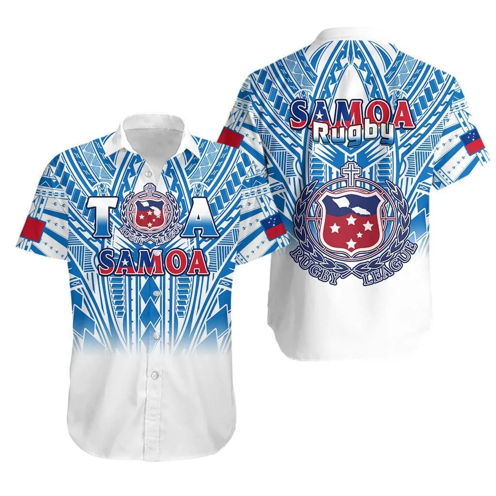 Samoa Rugby Samoa Hawaiian Shirt Toa Samoa Polynesian Pacific White Version Lt14_0