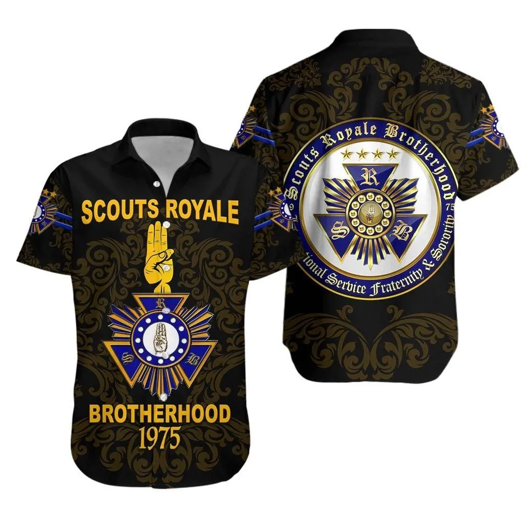 Scouts Royale Brotherhood Srb Hawaiian Shirt Unique Version Black Lt8_1
