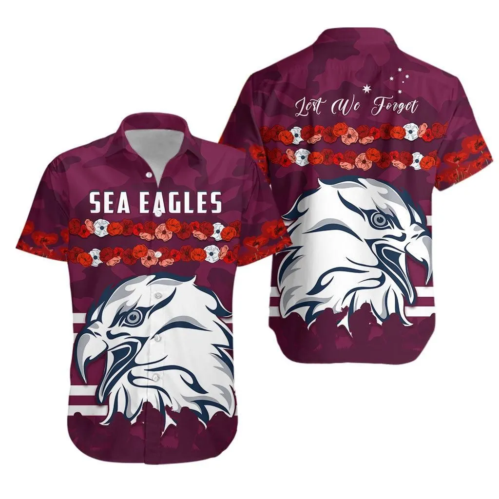 Sea Eagles Anzac Day Hawaiian Shirt Poppy Lest We Forget Lt13_0