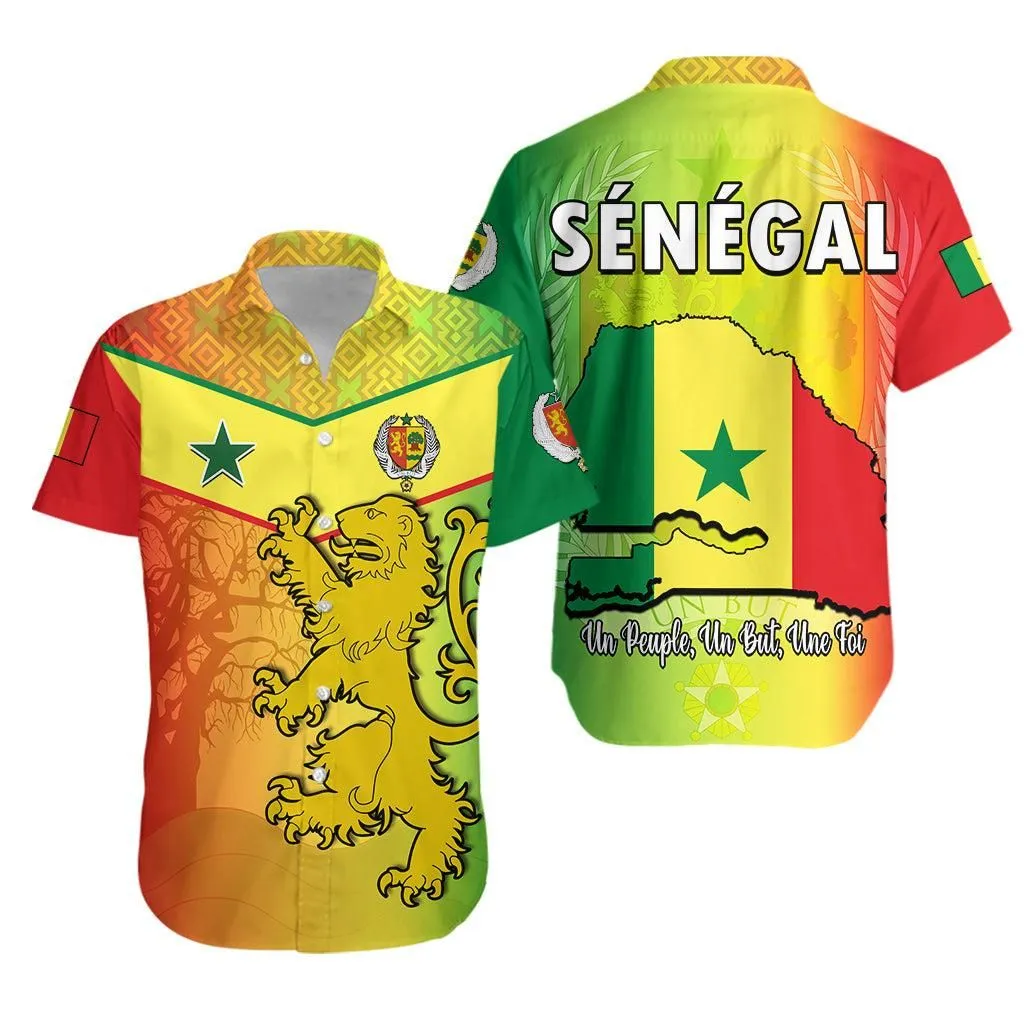 Senegal Hawaiian Shirt Lion With Senegal Map Reggae Style Lt14_0