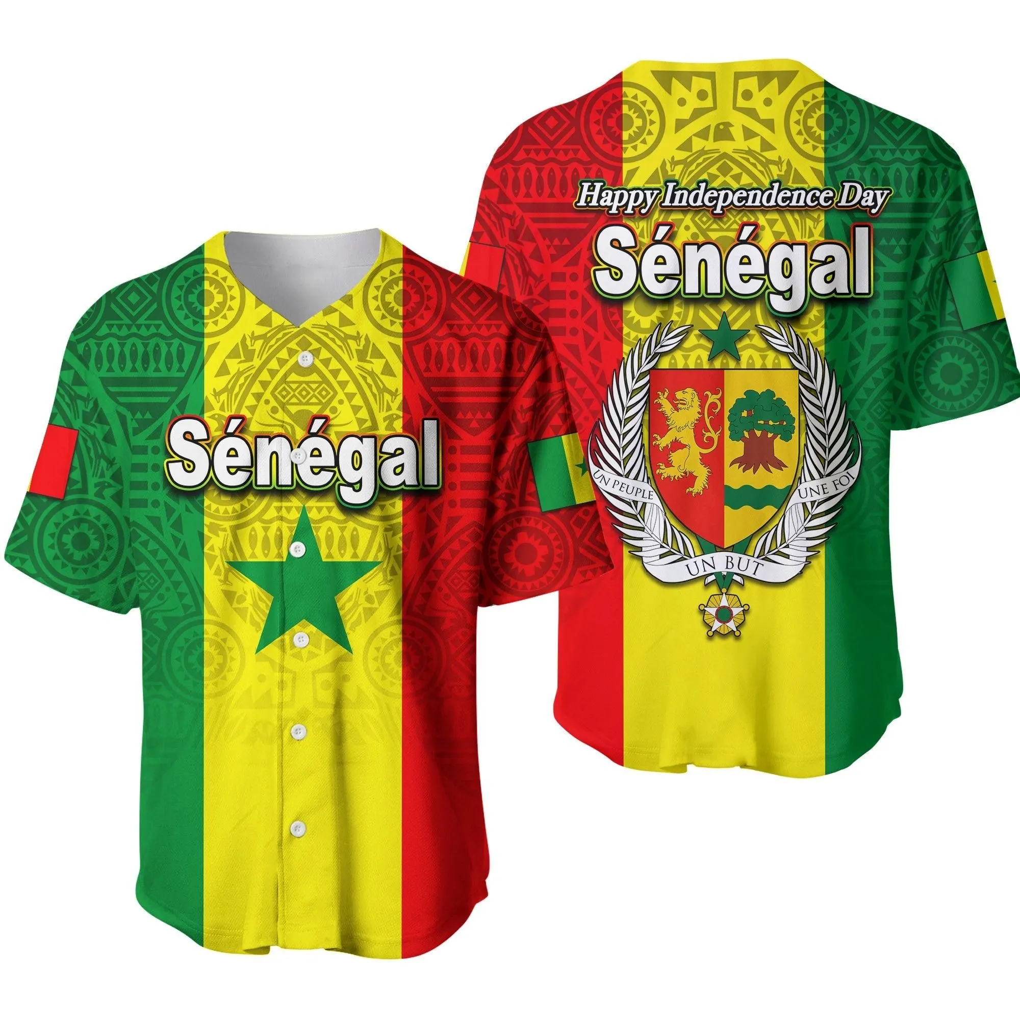 Senegal Independence Day Baseball Shirt African Pattens Lt6_2