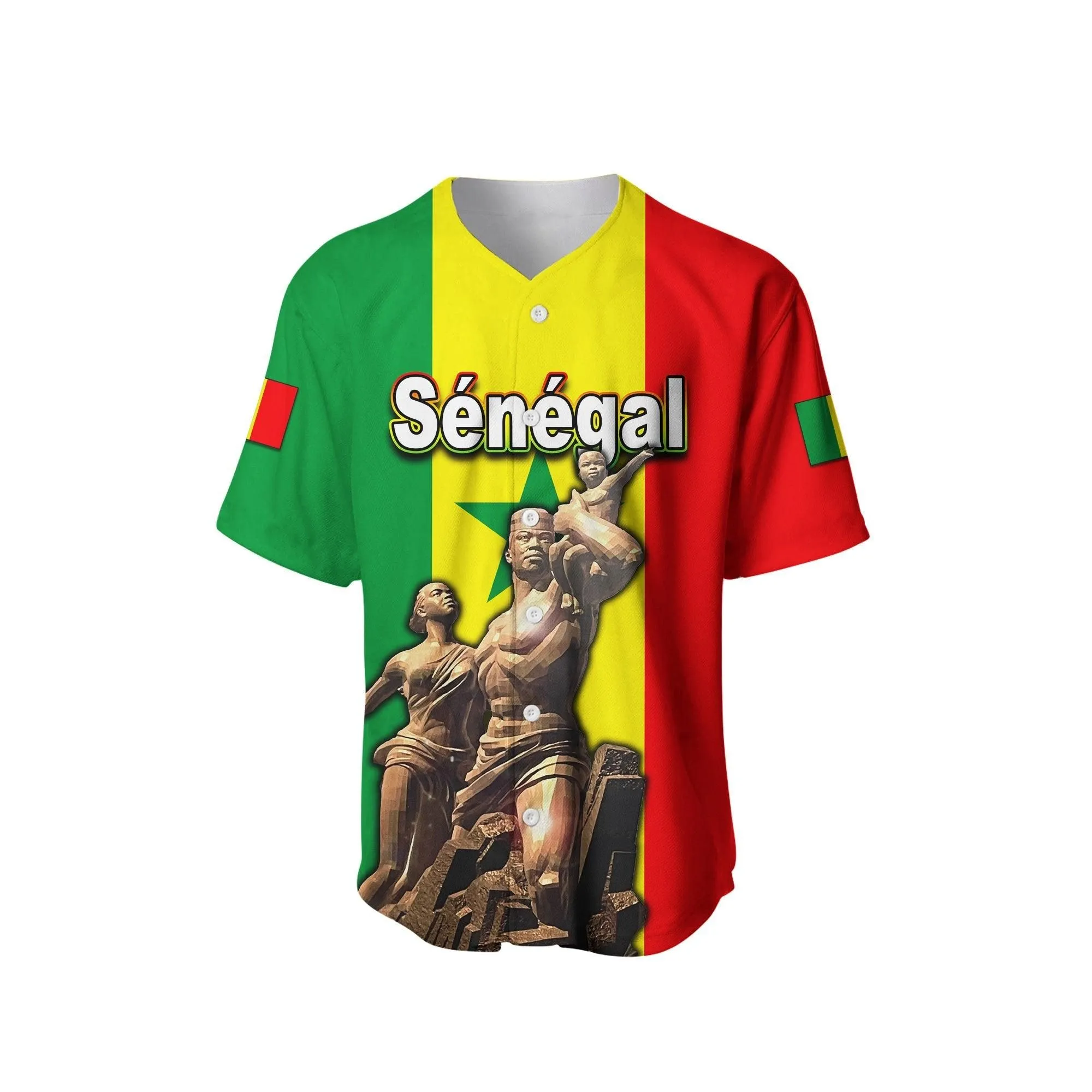 Senegal Independence Day Baseball Shirt African Renaissance Monument Lt6_0