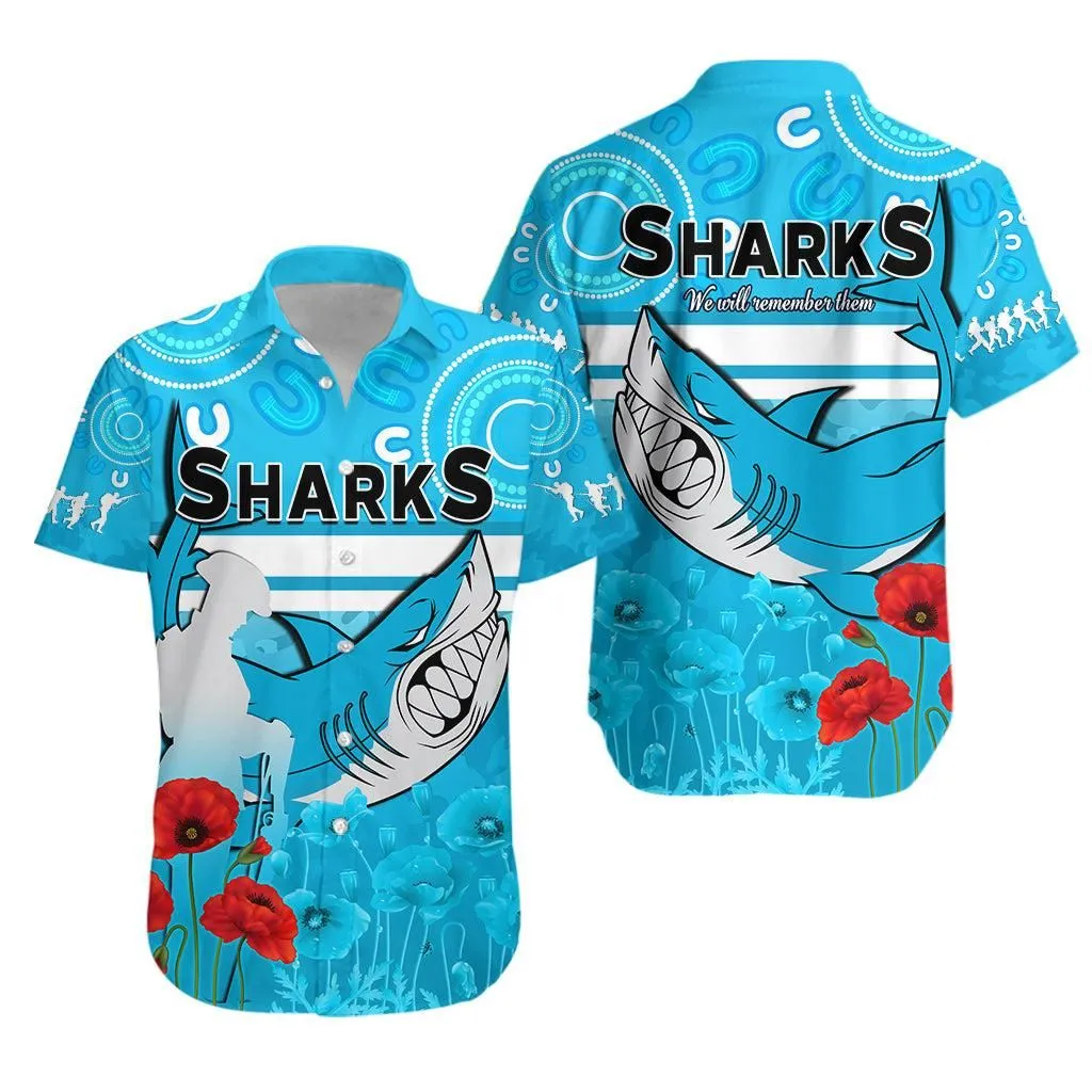 Sharks Anzac 2022 Hawaiian Shirt Cronulla   Sutherland Lest We Forget Lt13_0