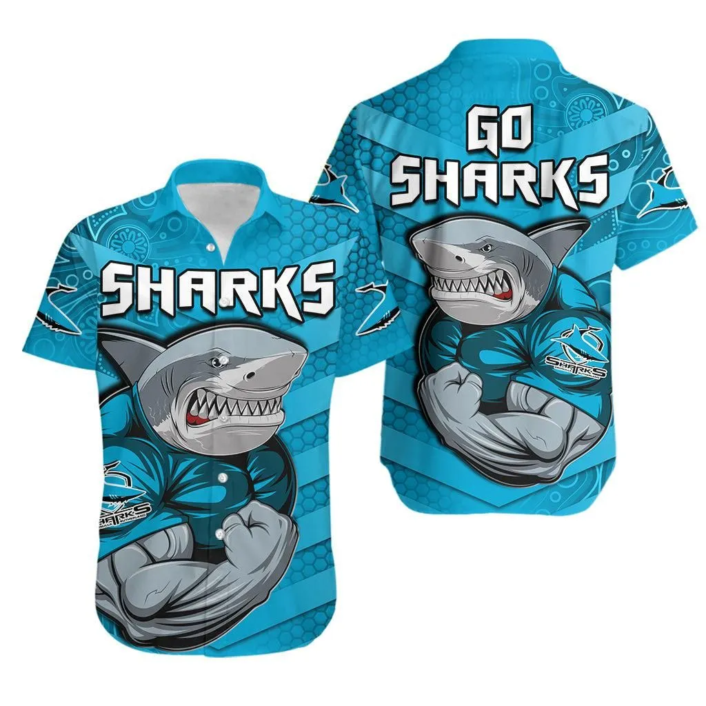 Sharks Rugby Hawaiian Shirt Go Sharkies Aboriginal Sporty Version Lt14_0