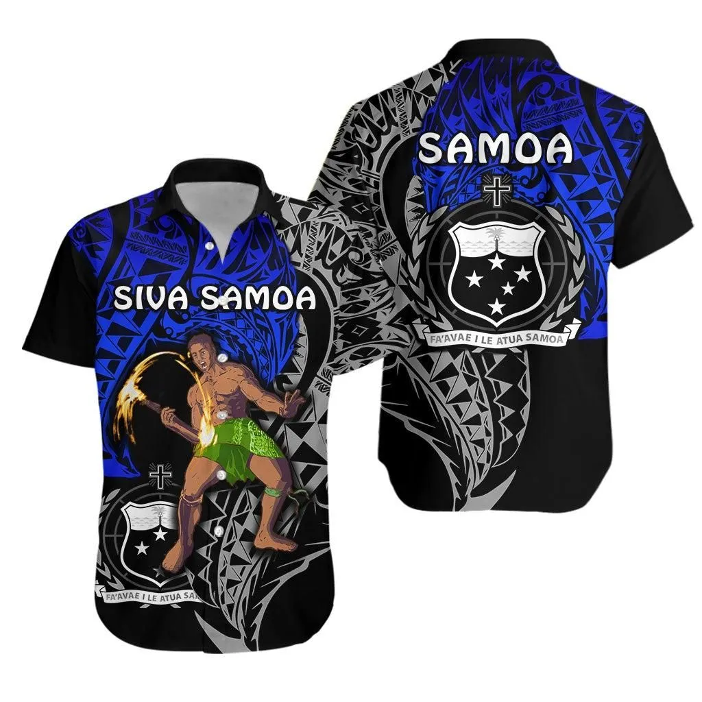 Siva Samoa Hawaiian Shirt Samoan Dance Mix Blue Polynesian Lt13_0