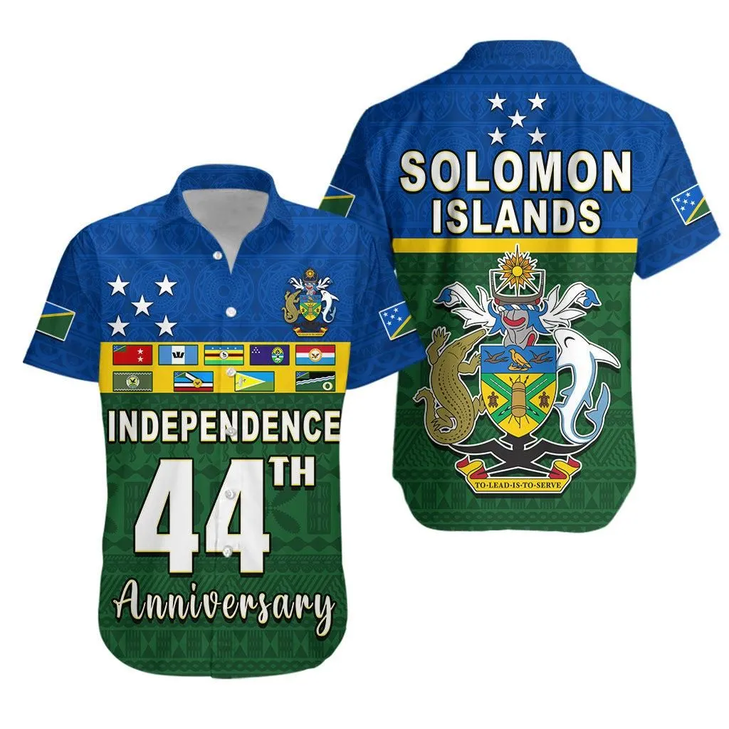 Solomon Islands National Day Hawaiian Shirt Independence Day Tapa Pattern Lt13_0