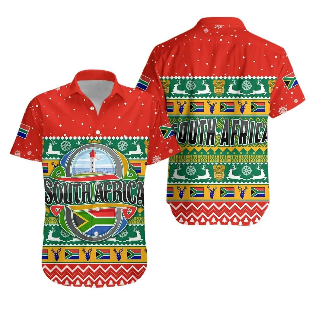 South Africa Christmas Hawaiian Shirt African Springbok Lt13_0