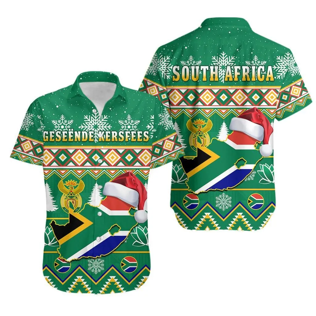 South Africa Christmas Hawaiian Shirt King Protea Geseende Kersfees Lt14_0