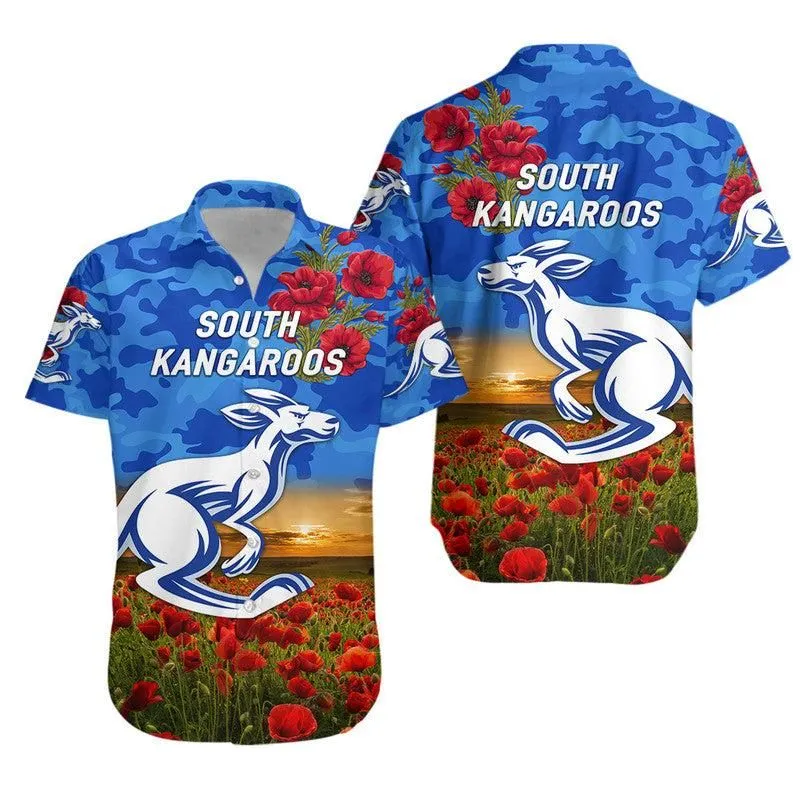South Alice Football Club Kangaroos Anzac Hawaiian Shirt Poppy Vibes Lt8_1