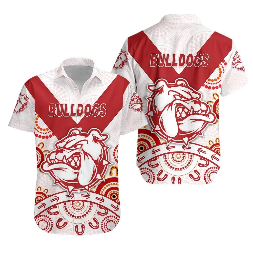 South Fremantle Football Club Hawaiian Shirt Bulldogs Indigenous Version   White Lt8_1