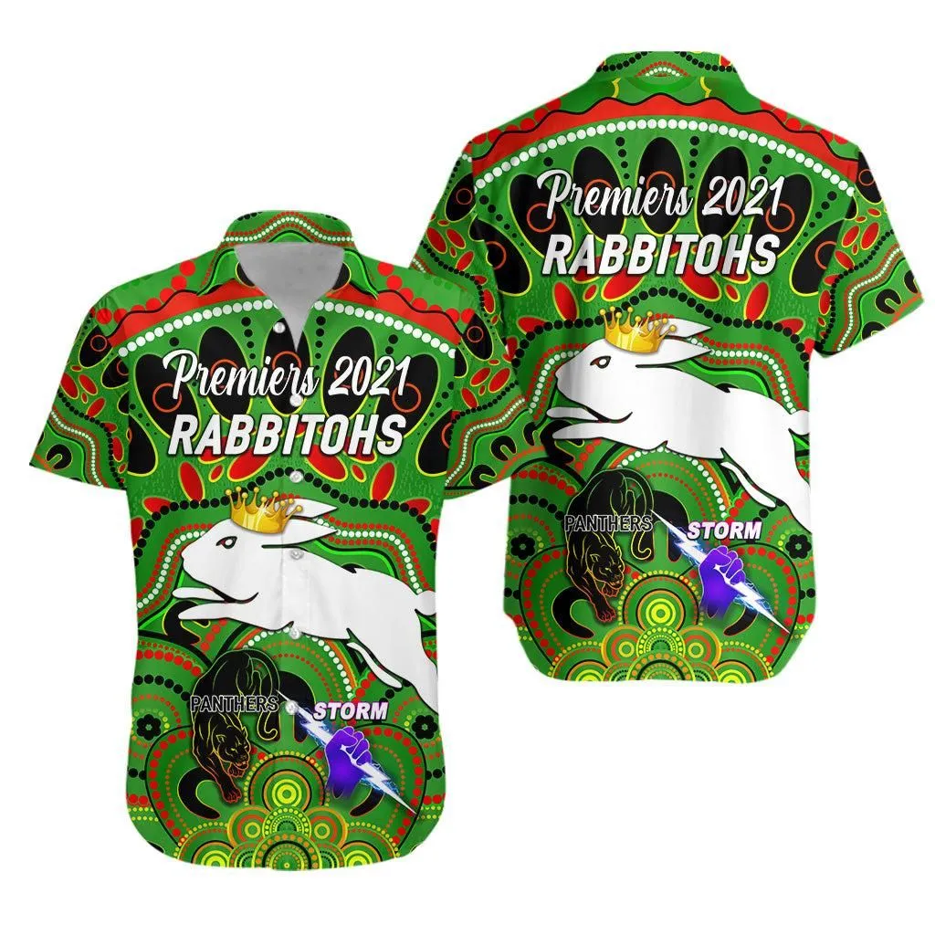 South Sydney Rabbitohs Hawaiian Shirt 2021 Indigenous Premiers   The King   Green Lt8_1