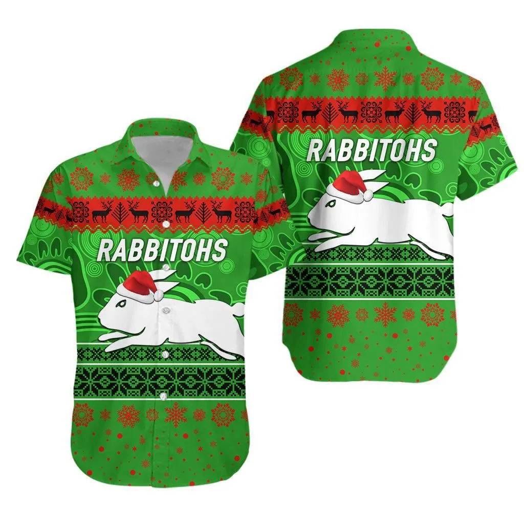 South Sydney Rabbitohs Hawaiian Shirt Christmas Simple Style   Green Lt8_1