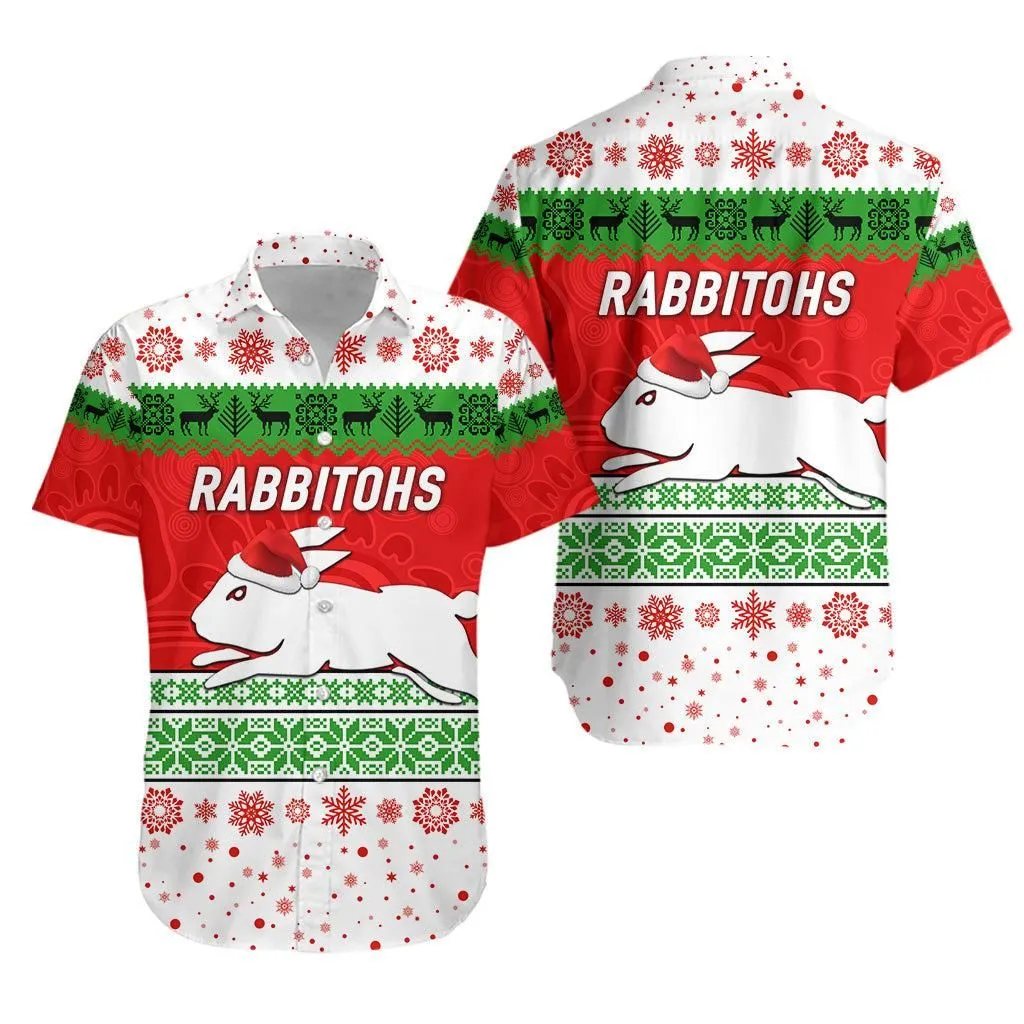 South Sydney Rabbitohs Hawaiian Shirt Christmas Simple Style   White Lt8_1
