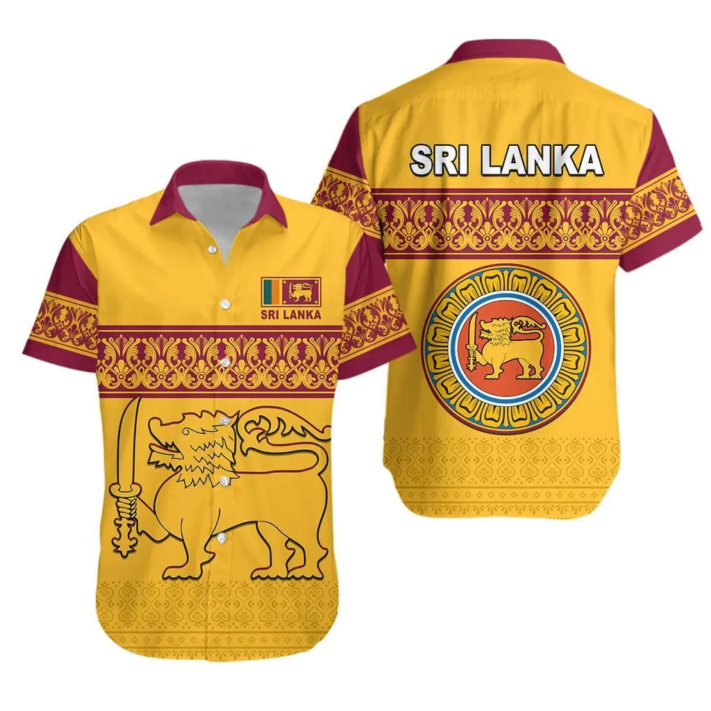 Sri Lanka Hawaiian Shirt Traditional Pattern And Lion Flag Lt13_0