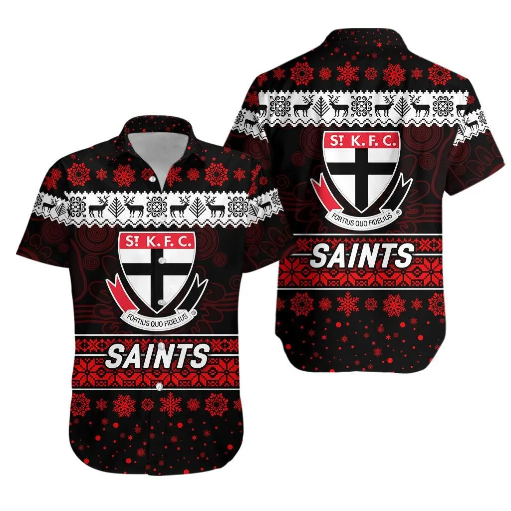 St Kilda Saints Hawaiian Shirt Christmas Simple Style Lt8_1