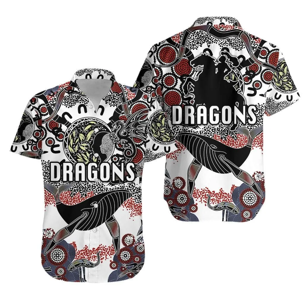 St George Illawarra Dragons Hawaiian Shirt 2021 Indigenous   White Lt8_1