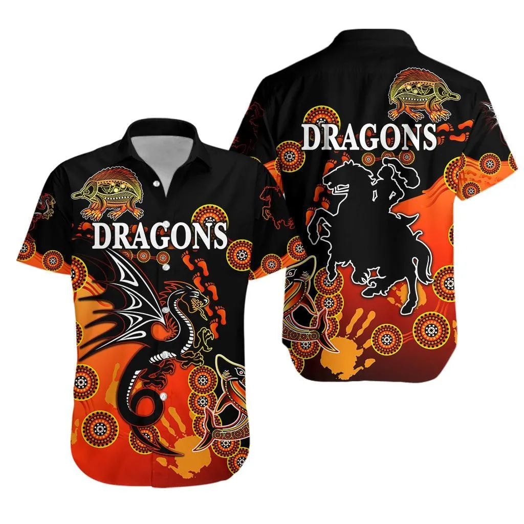 St George Illawarra Dragons Hawaiian Shirt 2021 Simple Indigenous   Red Lt8_1
