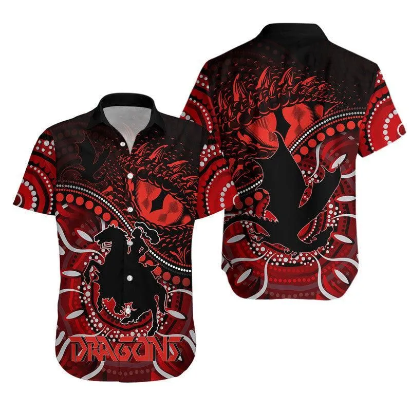 St George Illawarra Dragons Hawaiian Shirt Dragons Aboriginal Dreamtime Style Lt9_0