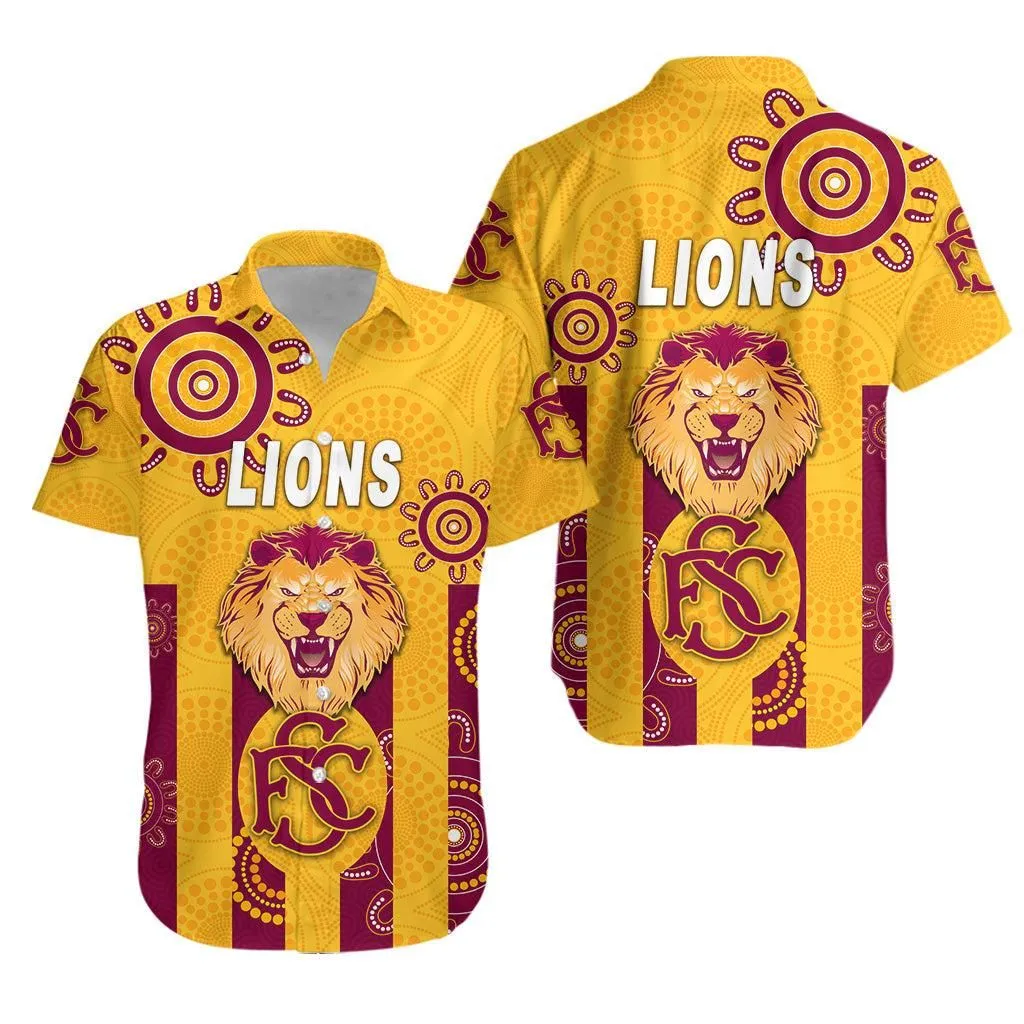 Subiaco Football Club Hawaiian Shirt Lions Indigenous Version   Gold Lt8_1